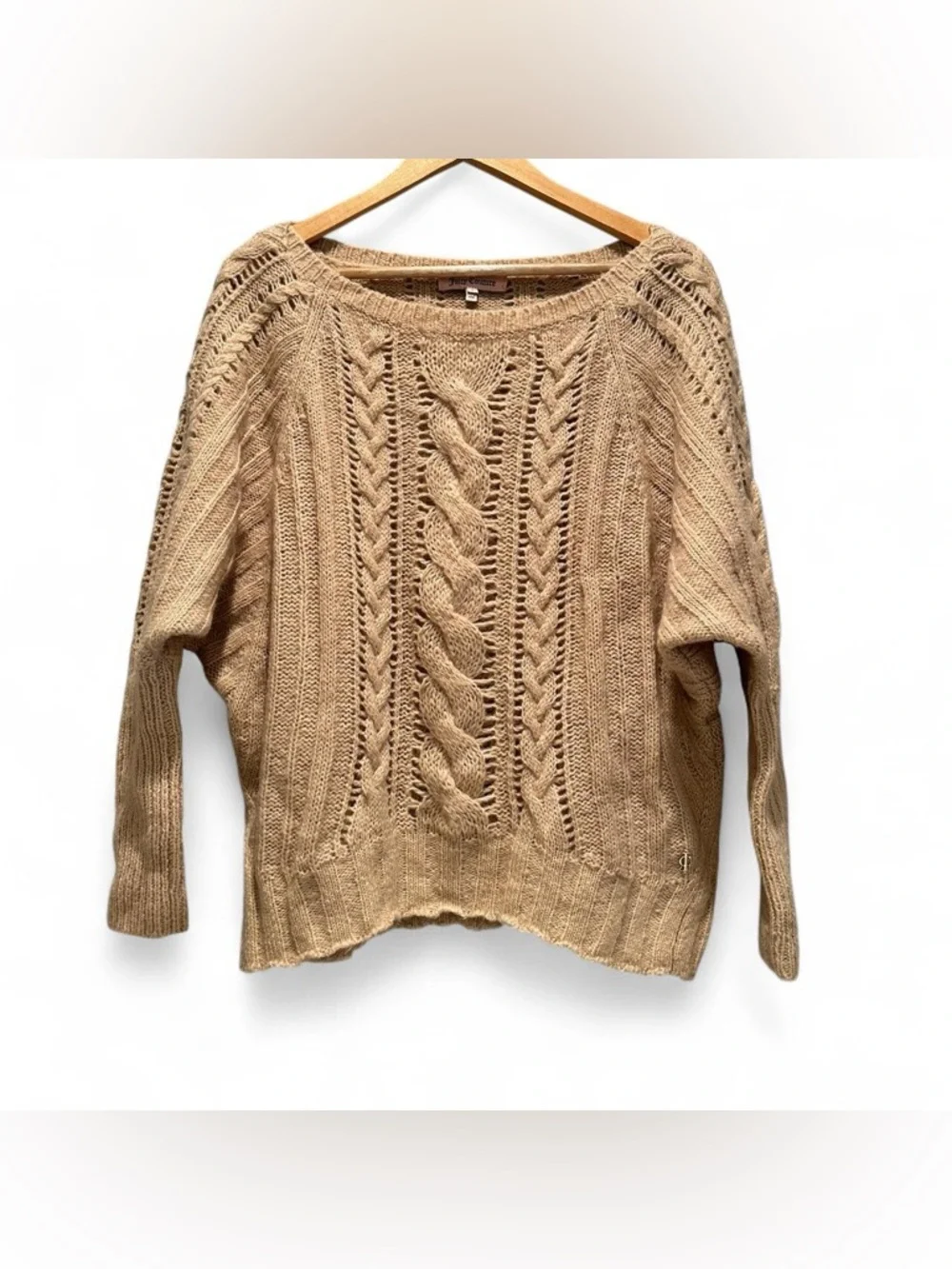Juicy Couture Easy Cable Pullover Sweater Small Boatneck Wool‎ Mohair Minimalist
